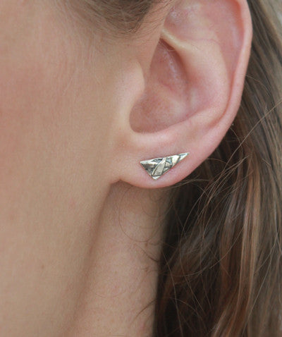 SILVER TRIANGLE STUDS